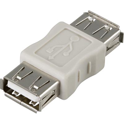 Deltaco USB 2.0 Adapteri A naaras - A naaras, sukupuolenvaihtaja